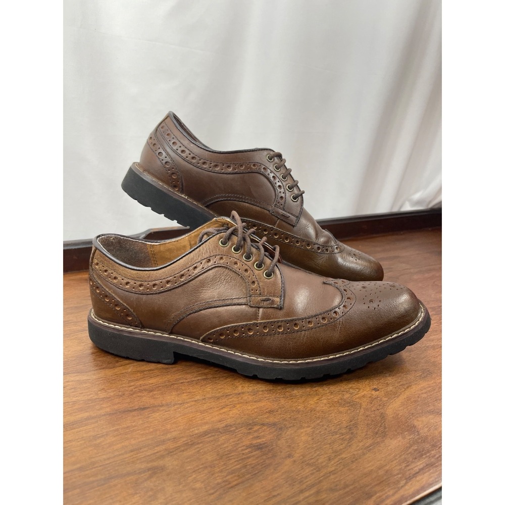 Johnson & Murphy J Murphy Dress Shoes Men's Sz 9M Brown Leather Wing Tip Oxfords